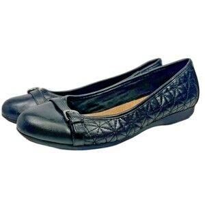 Croft And Barrow Ortholite Shoes Ballet Flat Women’s 8 1/2 W Black Quilted